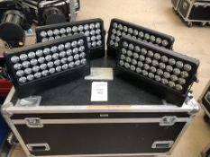 4x Showtec Helix S5000 Q4 LED Floodlights, c/w accessories in large case Condition: Ex-Hire 4x