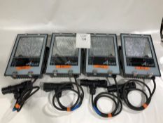 4x 150W MBI Discharge Power Floods with Blue lamps Condition: Ex-Hire Set of 4x 150w Power Floods
