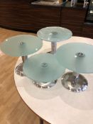Glass cake / buffet display stands x 4