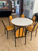 FOLDING ROUND TABLE (120CM DIAMETER) & 6: CHAIRS