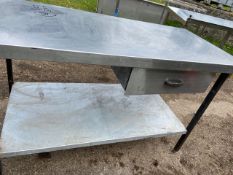 Stainless steel table with draw- no shelf