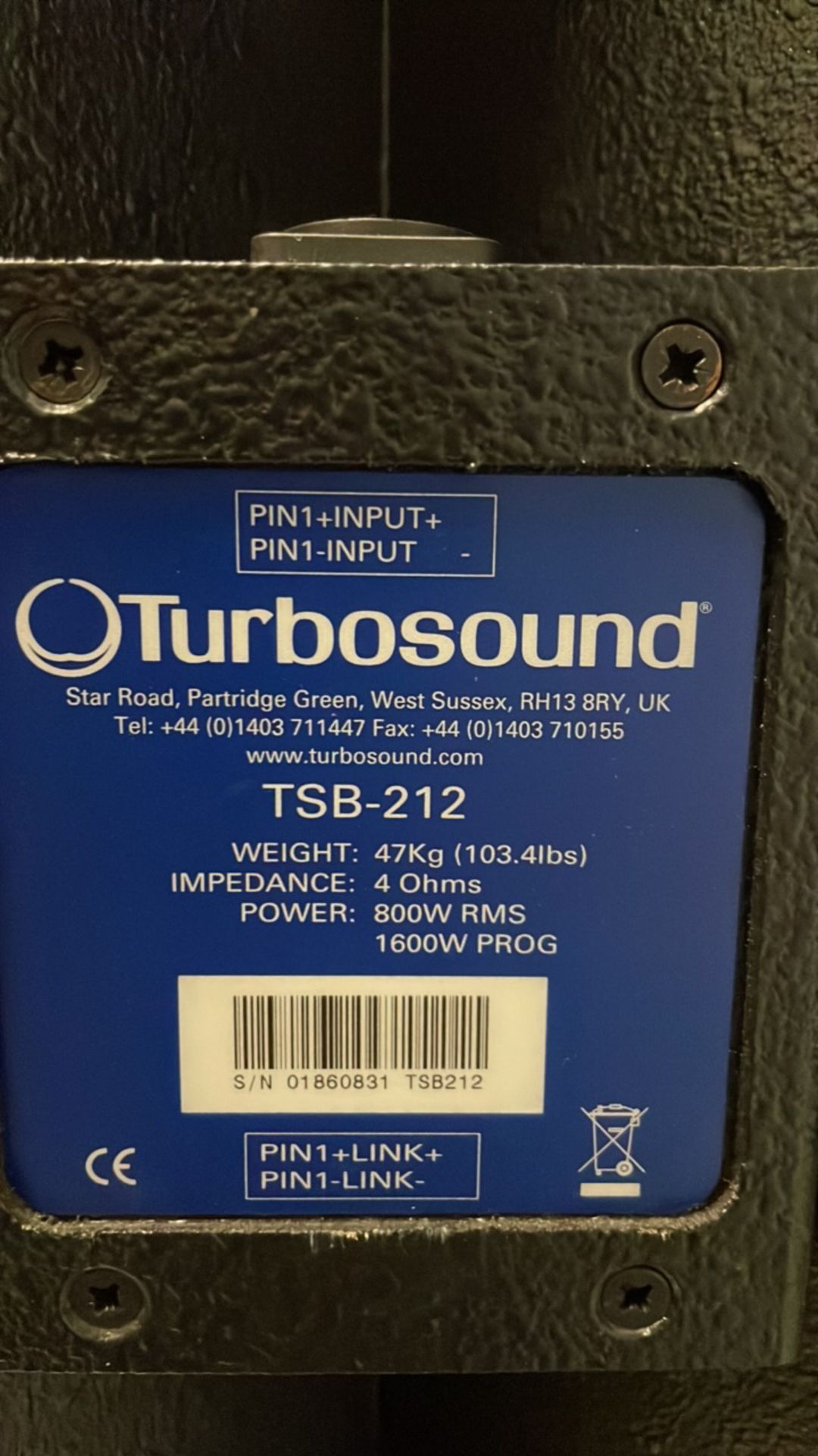 Pair of TurboSound TSB 212 Subs - Image 6 of 7