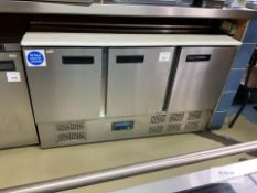 Polar G607 Saladette Open Top 3-Door Under Counter Stainless Steel Freezer, Serial No: 5125983-UK