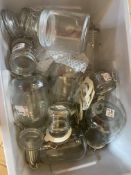 2x Boxes of Assorted Glass Storage Jars with Lids. Please Note - This lot is located at Hengata