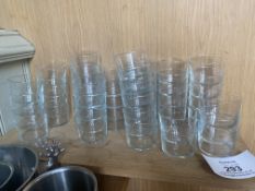 50x Small Drinking Glasses. Please Note - This lot is located at Hengata Restaurant, 106 High