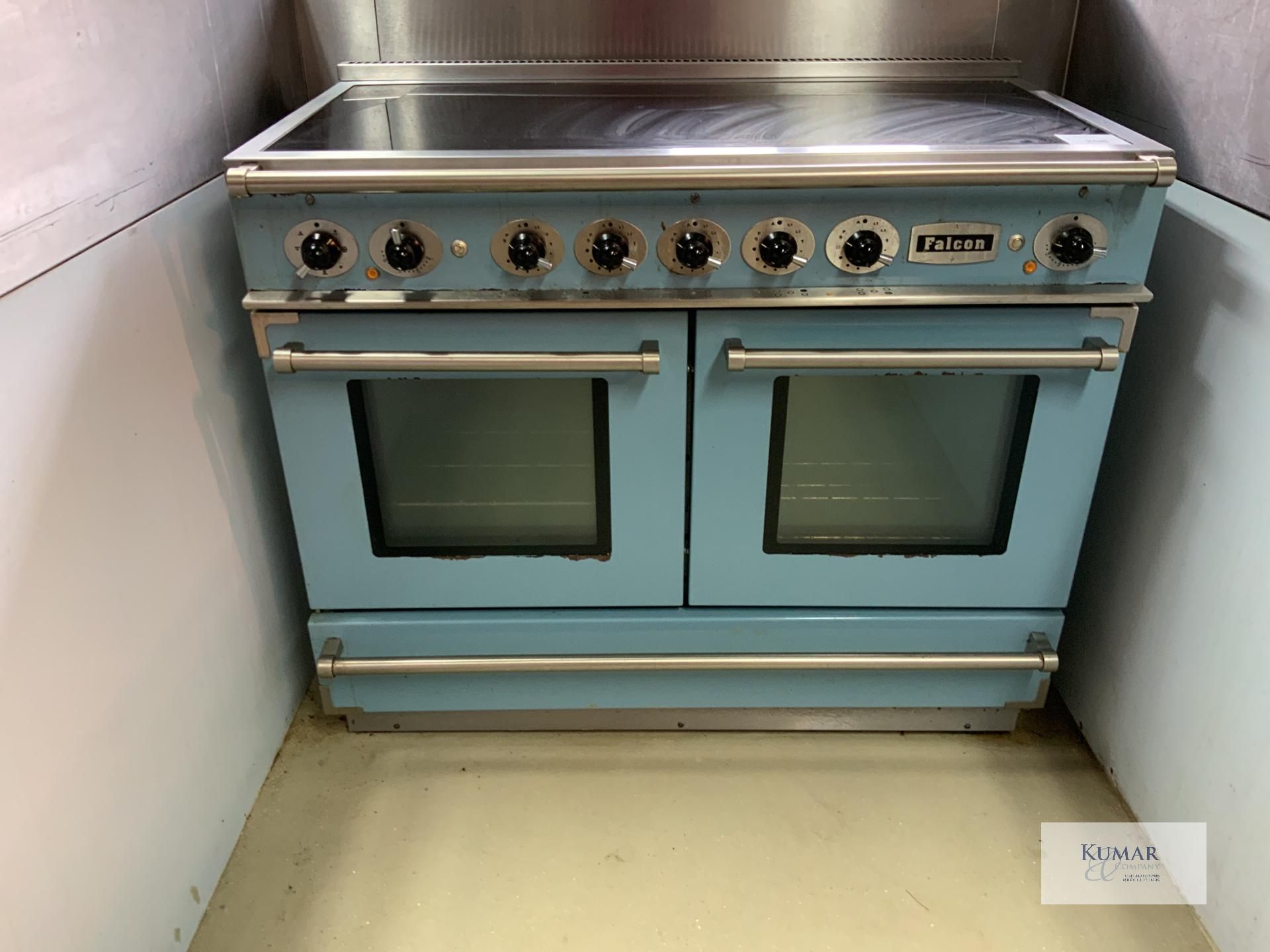 China Blue Aga Rangemaster Falcon Continental 1092 Range Cookers with Twin Ovens & 5 Position