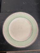 Set of 8 Crown Ducal 1966 Elizabeth Royal Seal 10" Dinner Plates and 1 Anchor England Green Rim 7.5"