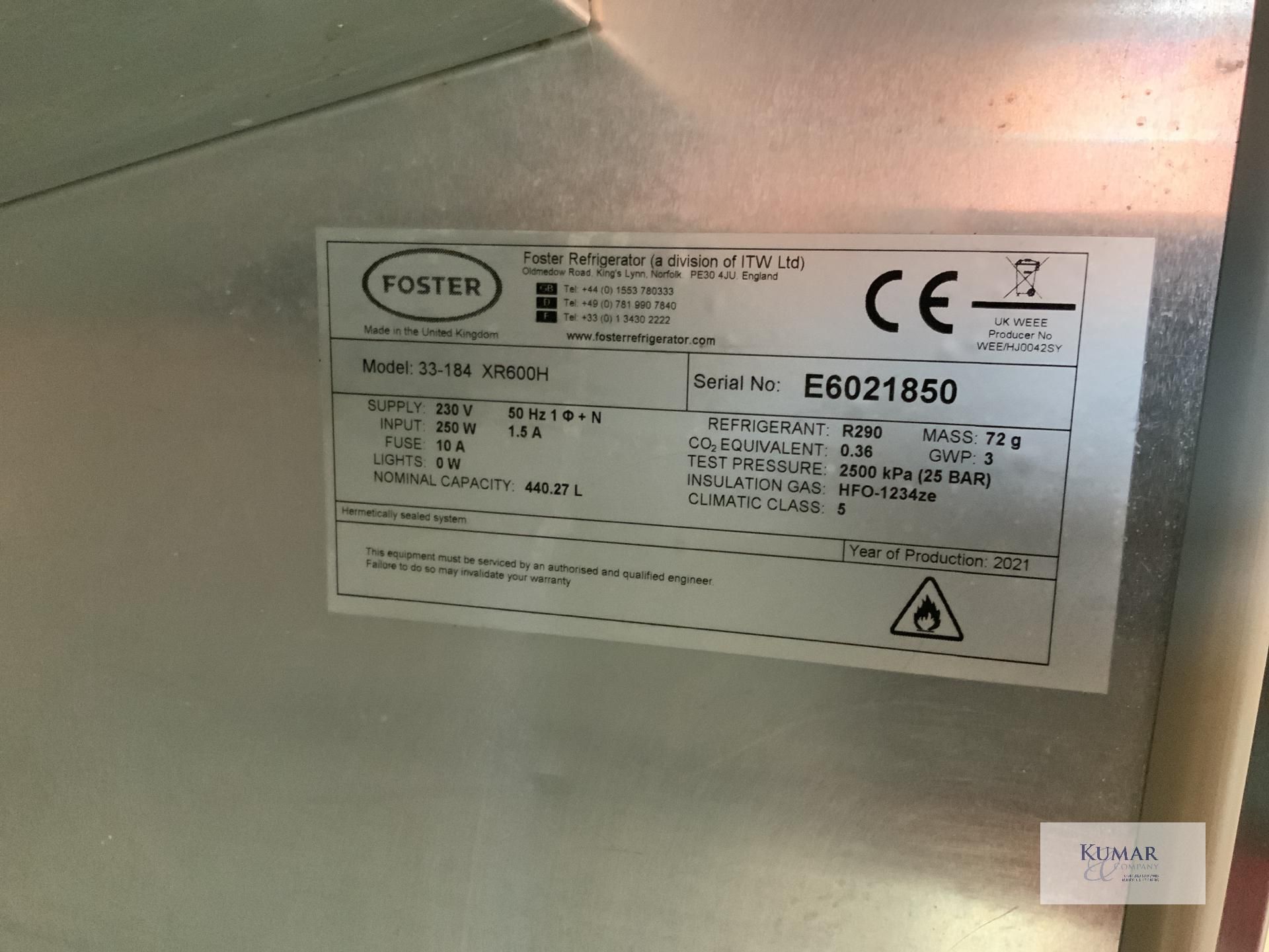 Foster Xtra Stainless Steel Upright Refrigerator. Please Note - This lot is located at Hengata - Image 4 of 5