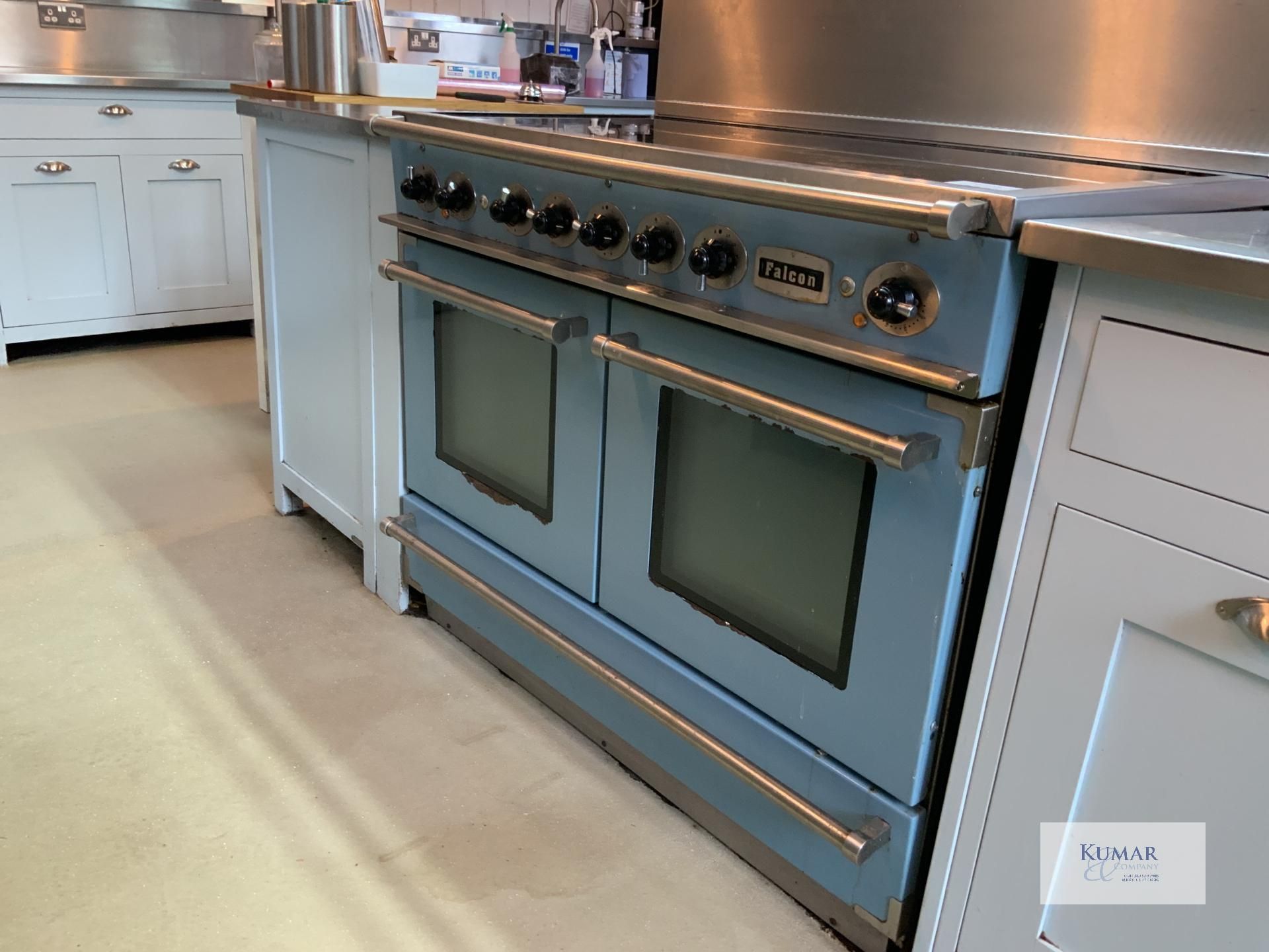 China Blue Aga Rangemaster Falcon Continental 1092 Range Cookers with Twin Ovens & 5 Position - Image 4 of 8