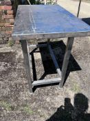 Stainless Steel Table - Size H-74cm x W-90cm x D-65cm - Please note this Lot is located at Hyde Home