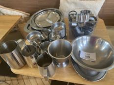 Assortment of Stainless Steel Pots, Cutters, Bowls and Jugs. Please Note - This lot is located at