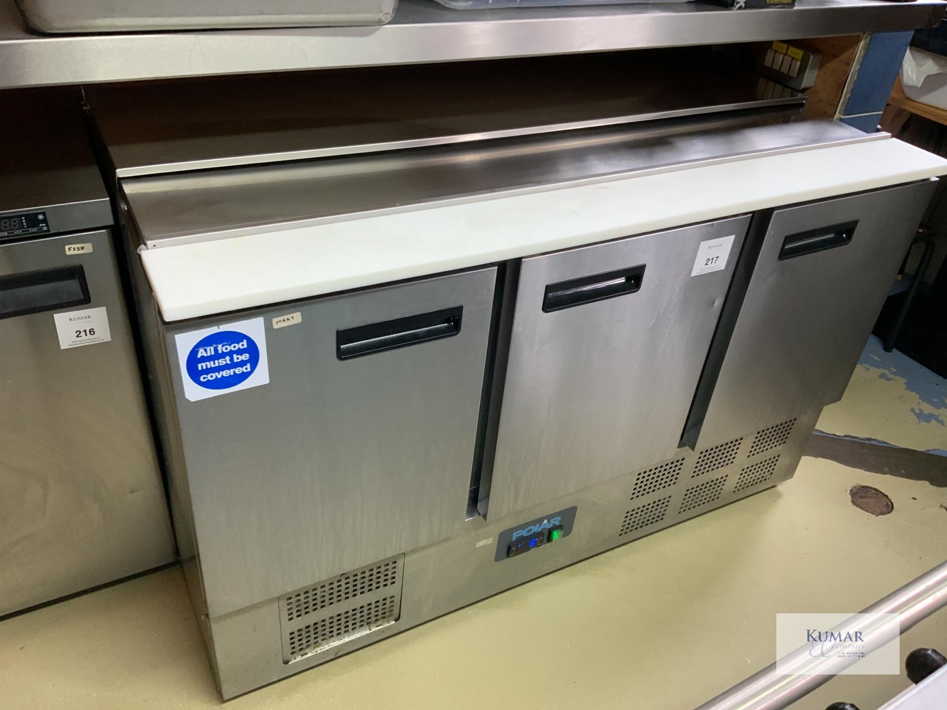 Polar G607 Saladette Open Top 3-Door Under Counter Stainless Steel Freezer, Serial No: 5125983-UK - Image 2 of 12