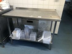 1200W 700D 850H with storage drawer and bottom shelf *Contents not inclued* - Please note this Lot