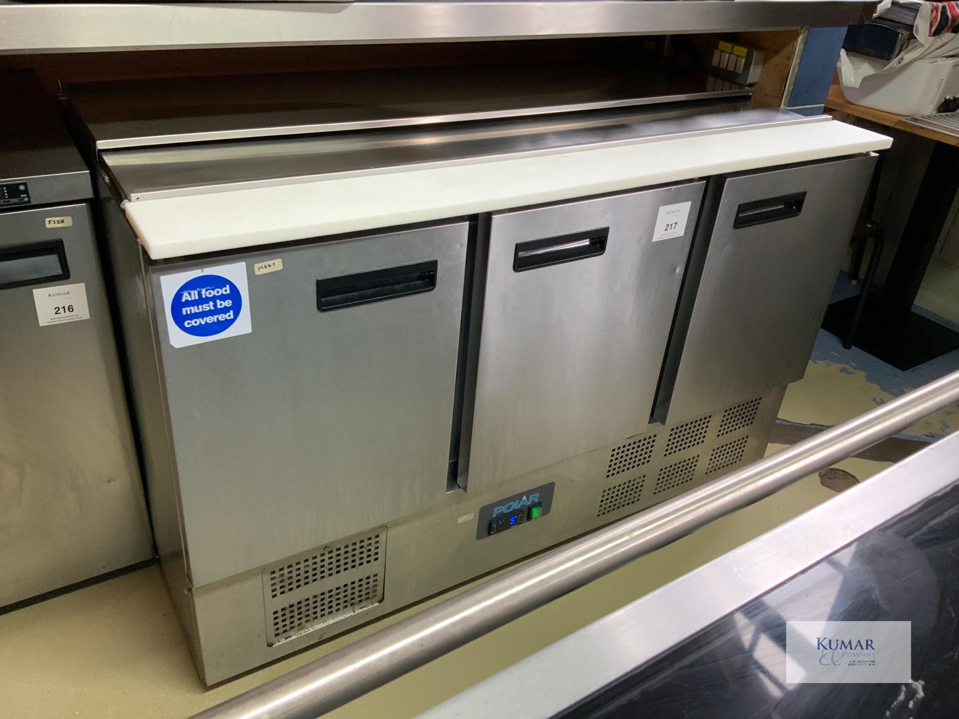 Polar G607 Saladette Open Top 3-Door Under Counter Stainless Steel Freezer, Serial No: 5125983-UK - Image 3 of 12