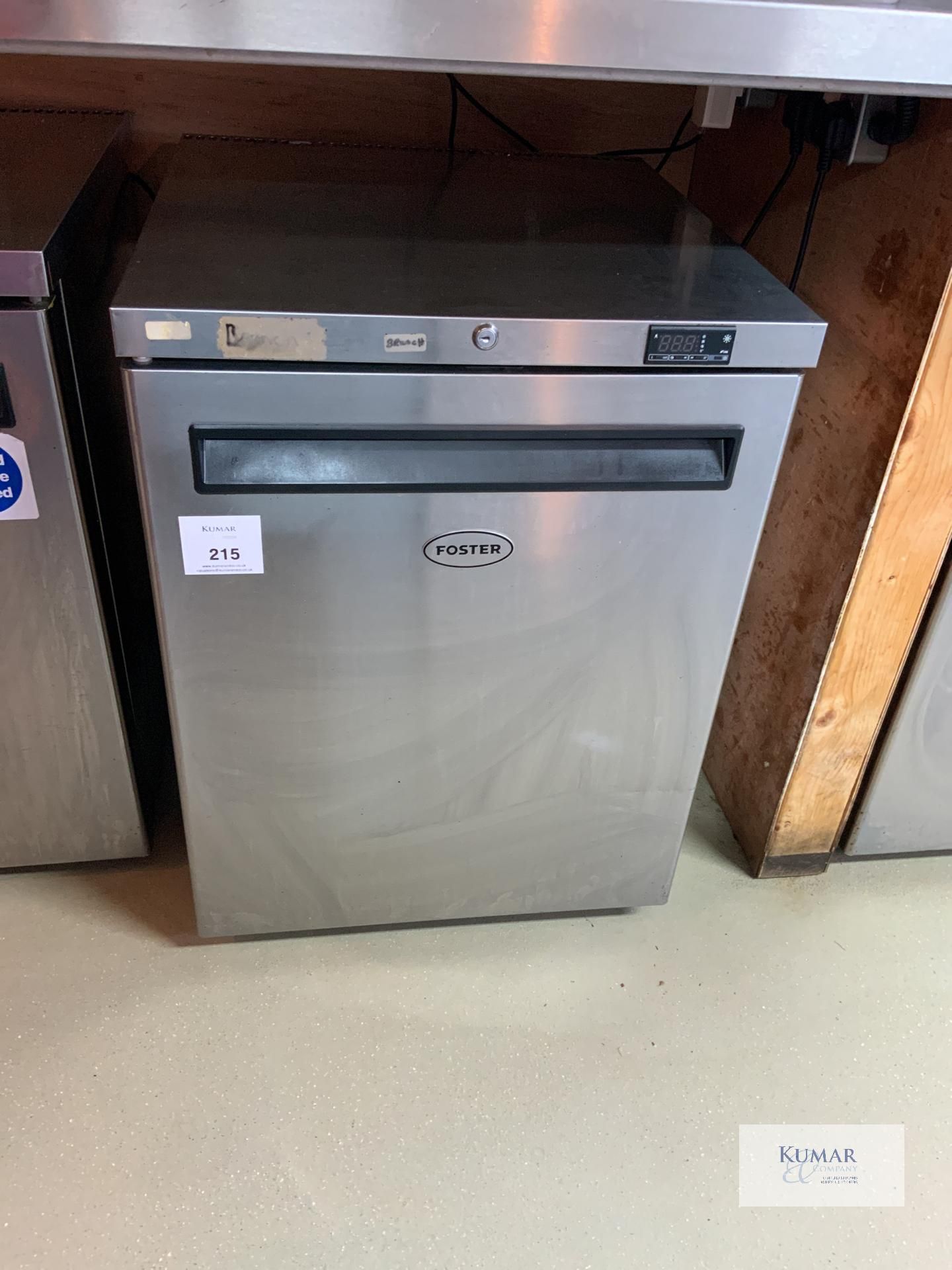 Foster Stainless Steel Under Counter Freezer, Serial No: E6021752 (2021). Please Note - This lot