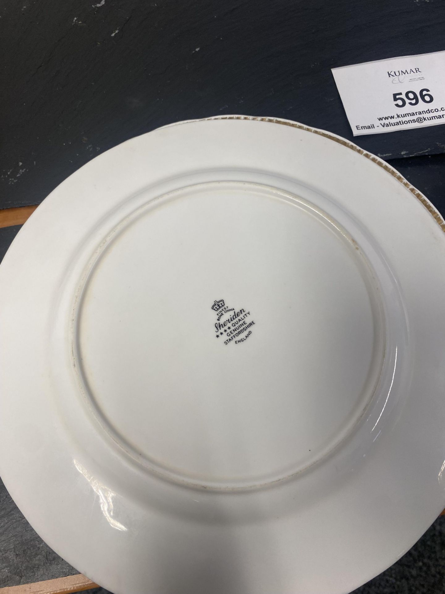 Set of 5 Sheridan Fine Bone China Flying Pheasant 10.5" Dinner Plates and 2 Matching 8" Side Plates. - Image 2 of 3