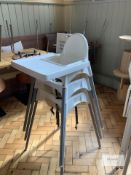 3: Children's High Chairs. Please Note - This lot is located at Hengata Restaurant, 106 High Street,