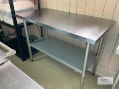 Twin Tier Stainless Steel Table - Dimensions - L - 1.20m x W - 0.6 m x H - 0.90 m. Please Note -