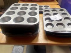 Quantity of Baking Sheets for Cup Cakes Etc. Please Note - This lot is located at Hengata