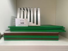 11x Chopping Boards with Stand. Please Note - This lot is located at Hengata Restaurant, 106 High