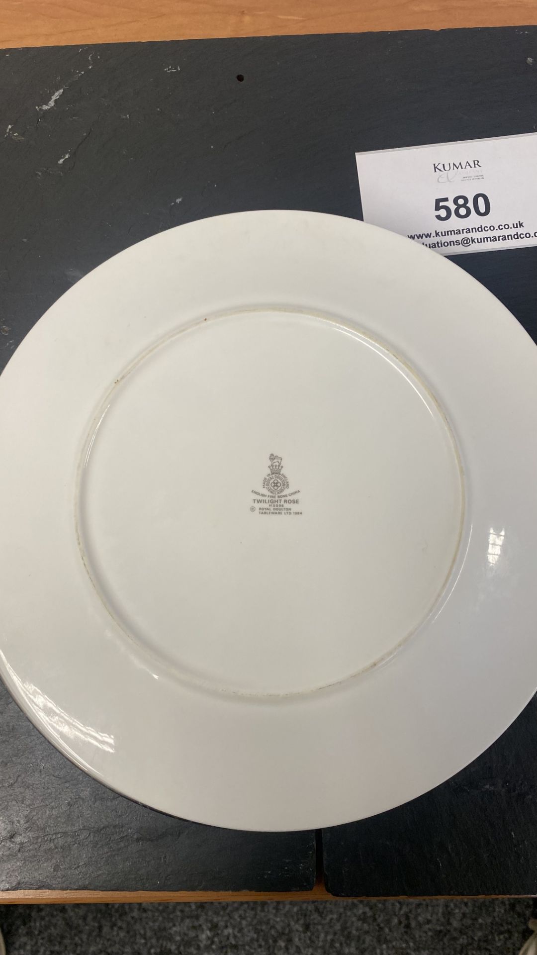 Set of 5, Discontinued, Royal Doulton Twilight Rose Bone China 11" Dinner Plates. Please Note this - Image 2 of 3