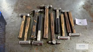 Ten Various Hammers as Shown - Please Note this Lot is Located at V & L Metals Stafford Park Telford