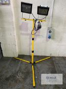 Twin Spot Lights Mounted on Stand - Please Note this Lot is Located at V & L Metals Stafford Park