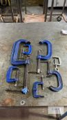 7 Various G Clamps As Shown - Please Note this Lot is Located at V & L Metals Stafford Park