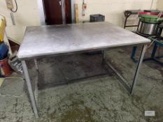 Large Metal Framed Table with Steel Top - Dimensions - L - 1.52m x W - 1.17m - Please Note this