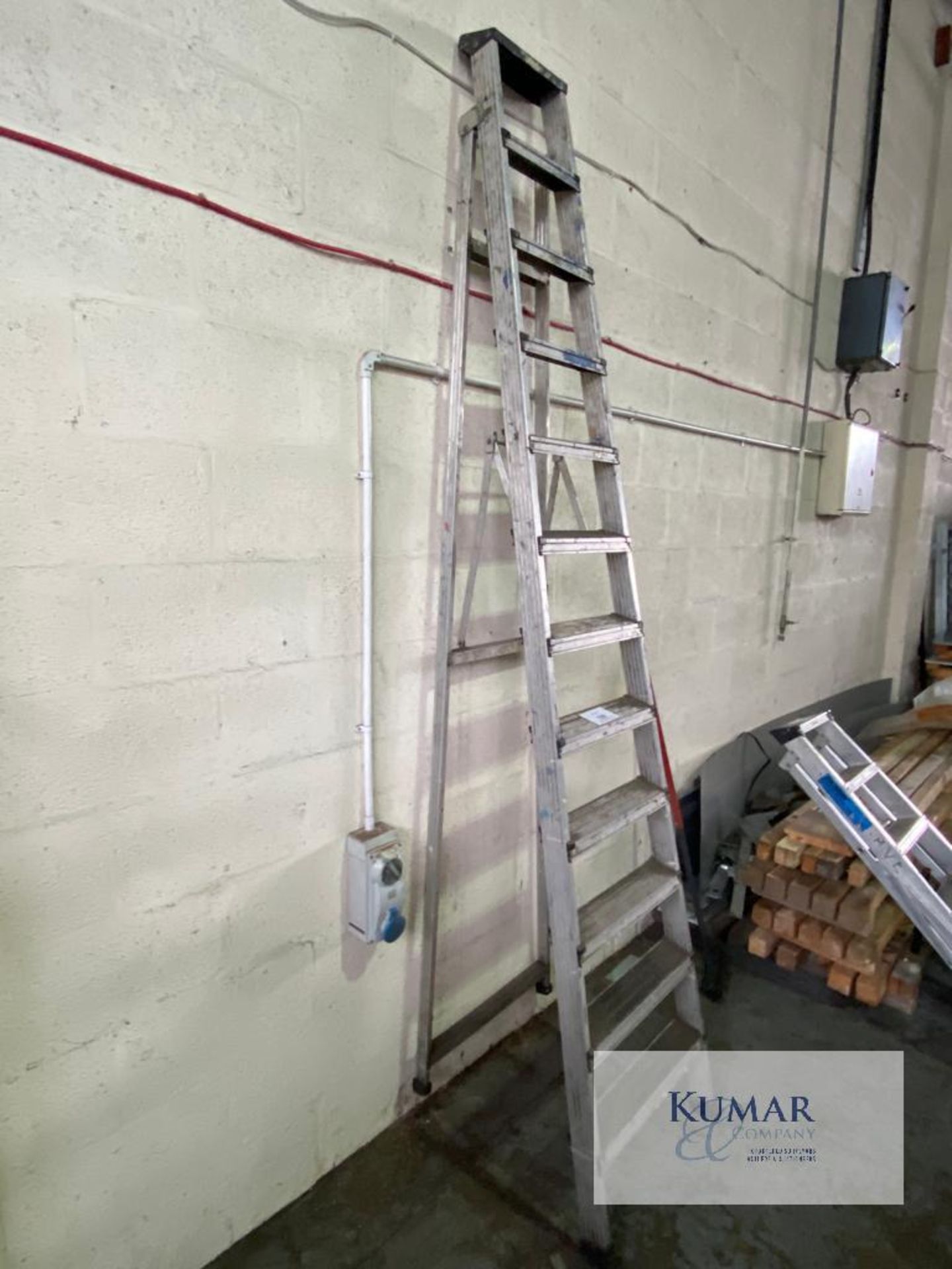 Youngman 11 Step A Frame Aluminium Builders Ladder - Please Note this Lot is Located at V & L Metals - Image 2 of 5