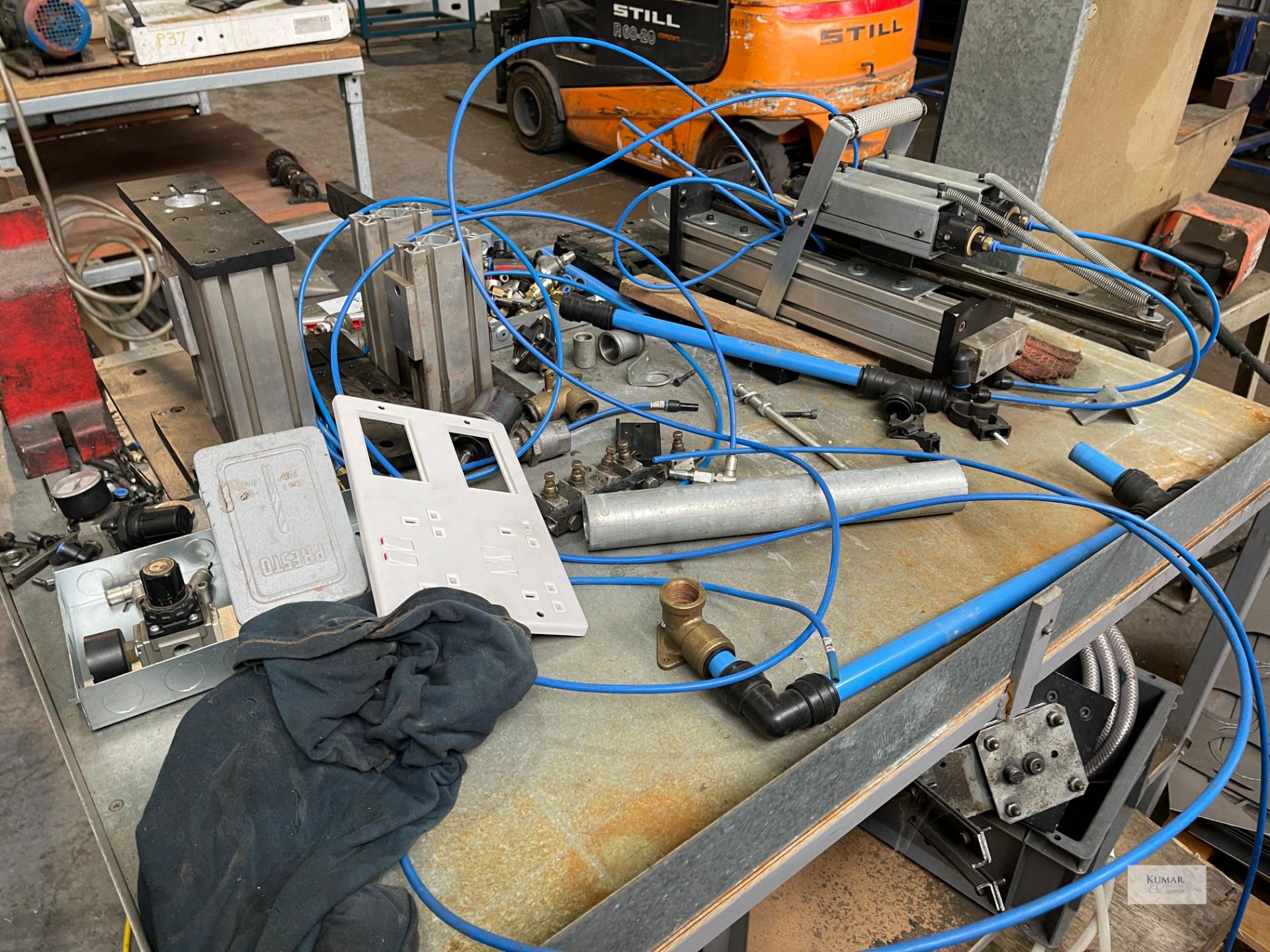 Test Rig Table Comprising - Square Tube Metal Framed Welded Mild Steel Work Bench Fitted with - Image 7 of 12