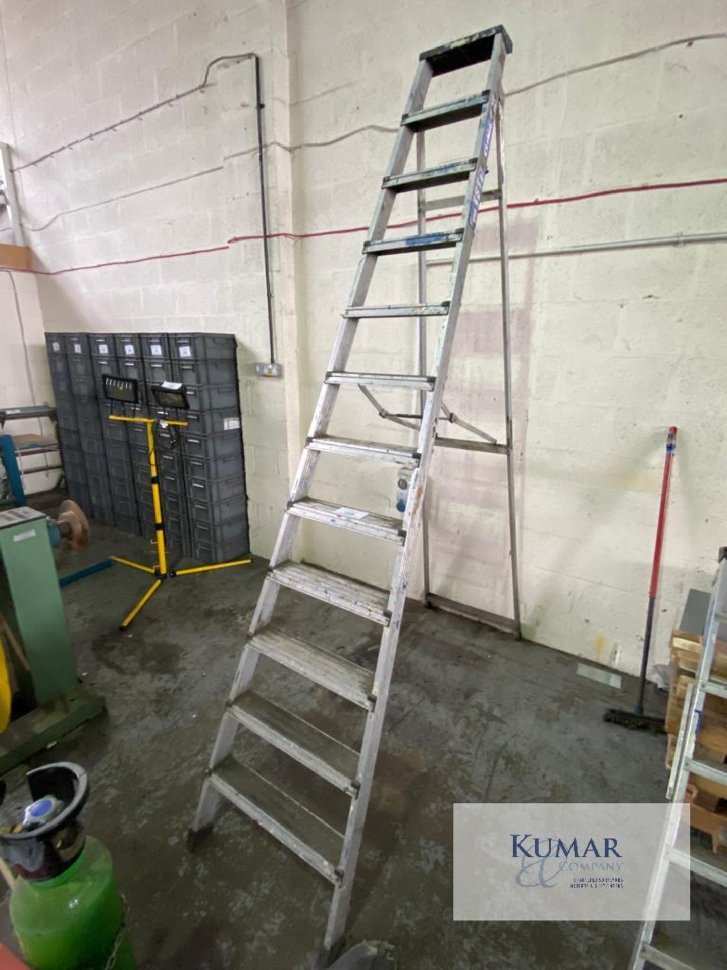 Youngman 11 Step A Frame Aluminium Builders Ladder - Please Note this Lot is Located at V & L Metals