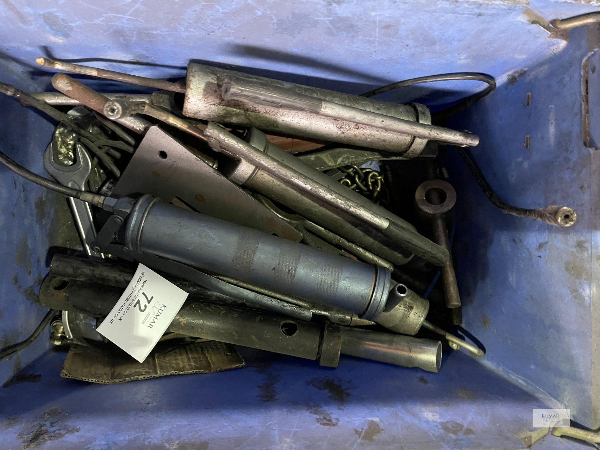 Plastic Box with Contents to Include Grease Guns Etc - Please Note this Lot is Located at V & L - Image 3 of 3