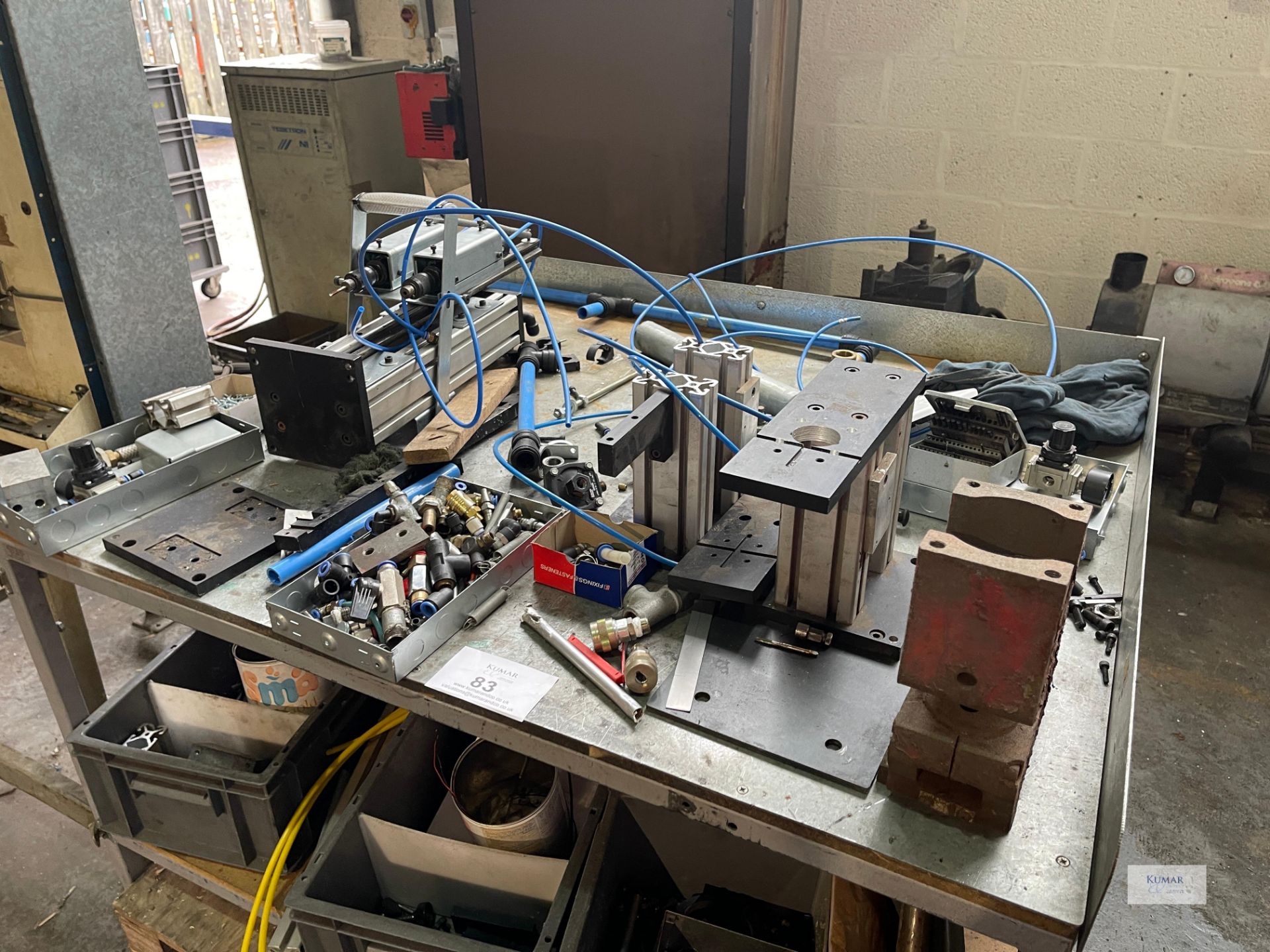 Test Rig Table Comprising - Square Tube Metal Framed Welded Mild Steel Work Bench Fitted with - Image 3 of 12