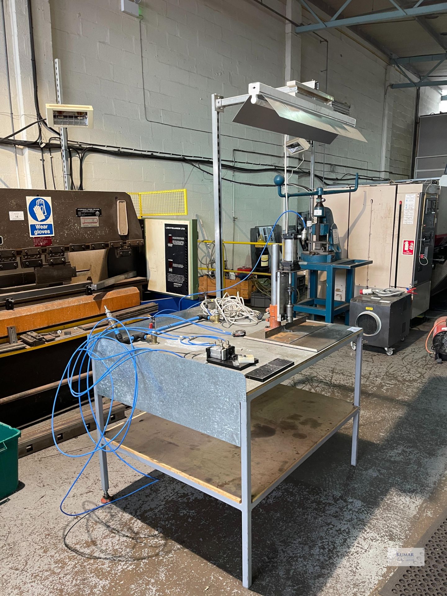 Test Rig Table Comprising - Square Tube Metal Framed Welded Mild Steel Work Bench Fitted with - Image 12 of 16