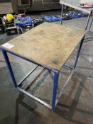 Mobile Metal Framed Table with MDF Top - Dimensions - L - 0.82m x W - 0.62m - Please Note this Lot