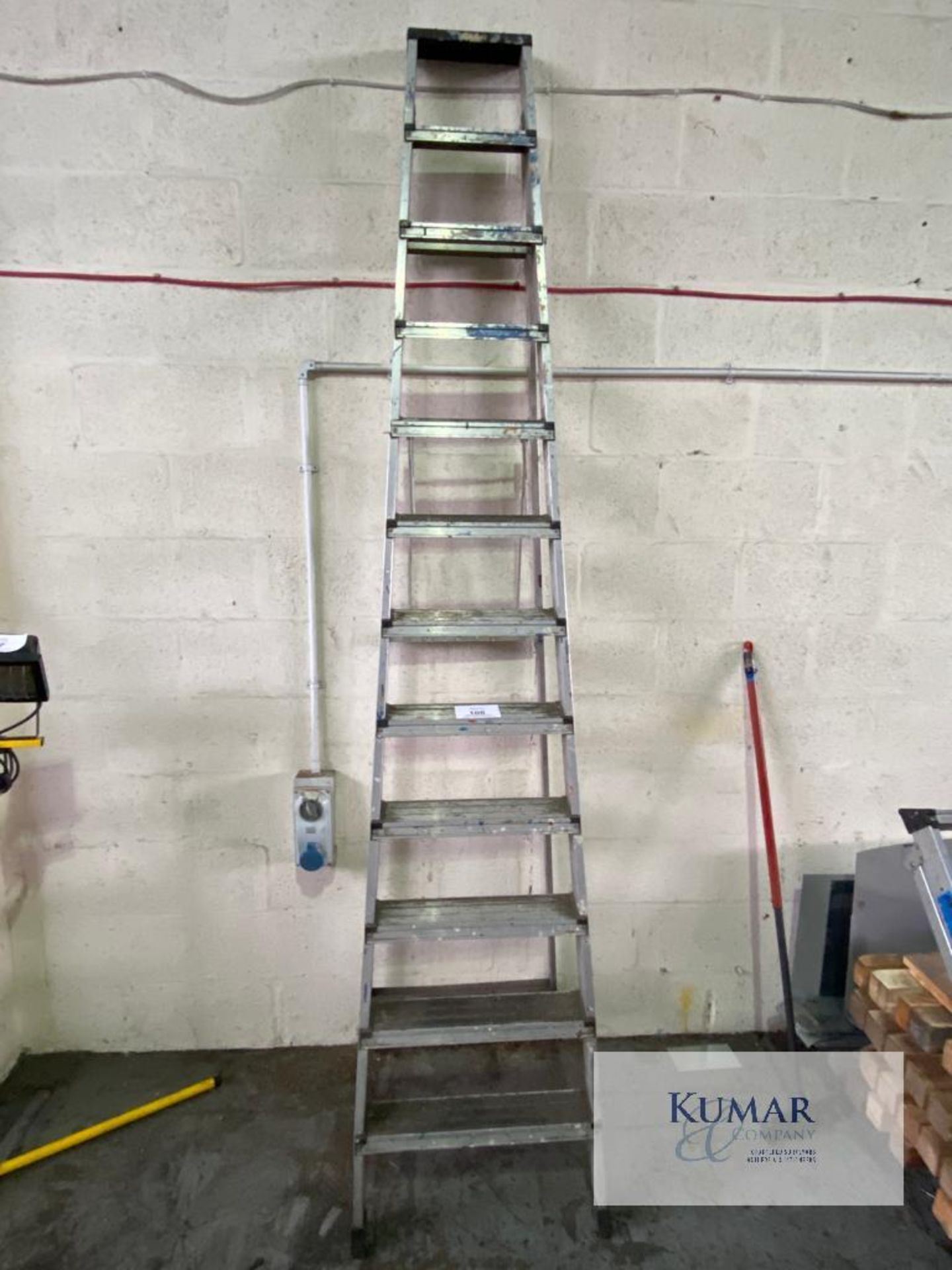 Youngman 11 Step A Frame Aluminium Builders Ladder - Please Note this Lot is Located at V & L Metals - Image 3 of 5