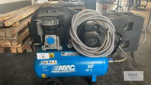 ABAC Model Pro A29B 50 CM3 UK, 10 Bar Mobile Receiver Mounted Air Compressor, Serial ITR1228616, (