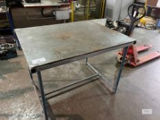 Large Metal Framed Table with Steel Top - Dimensions - L - 1.25m x W - 1.0m - Please Note this Lot
