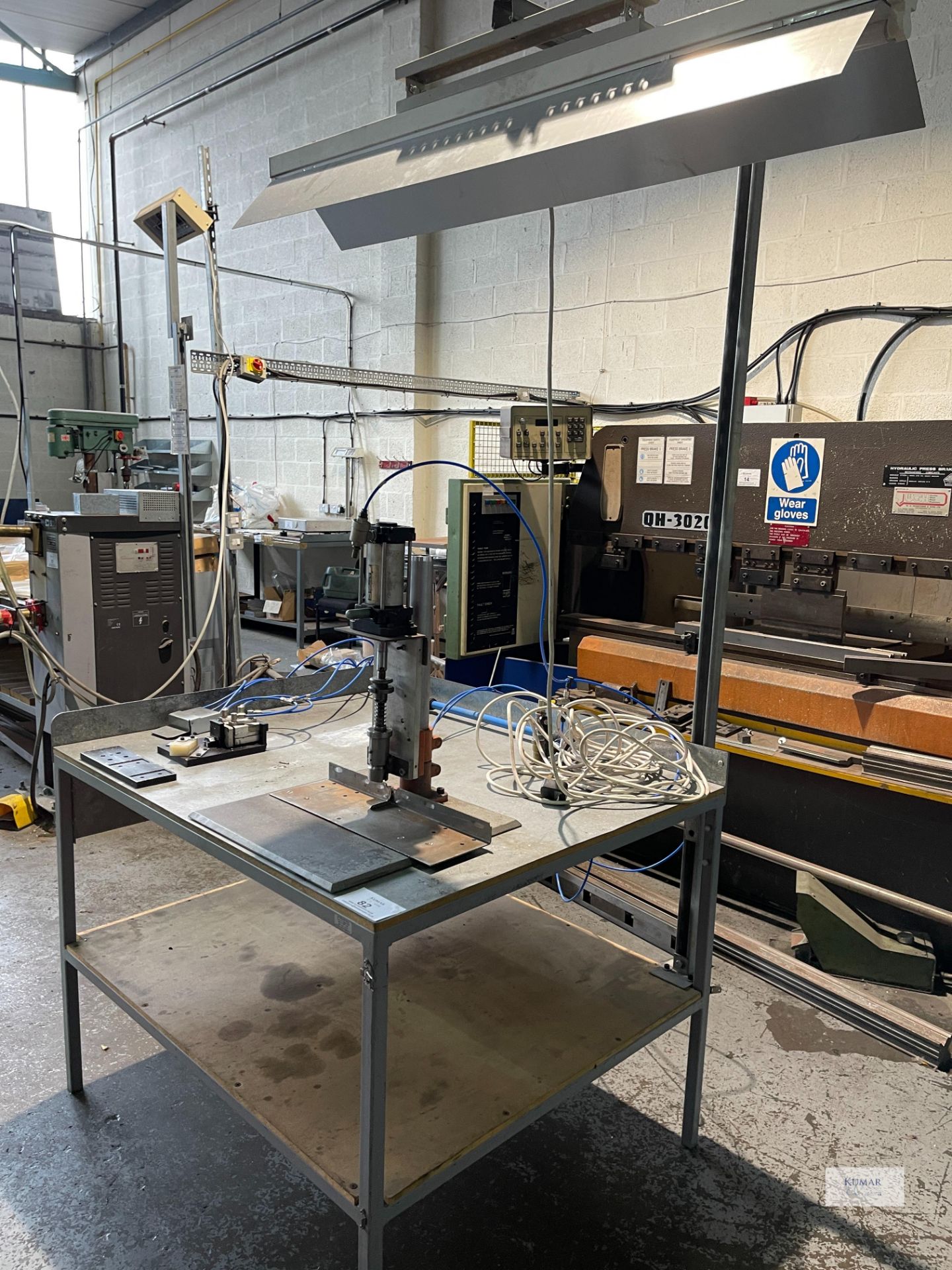 Test Rig Table Comprising - Square Tube Metal Framed Welded Mild Steel Work Bench Fitted with - Image 11 of 16