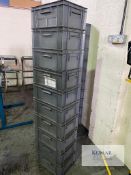 10: Grey PE Stacking Container, Internal Depth - 175mm x W- 285mm x L 400mm - RRP Each Box £18.