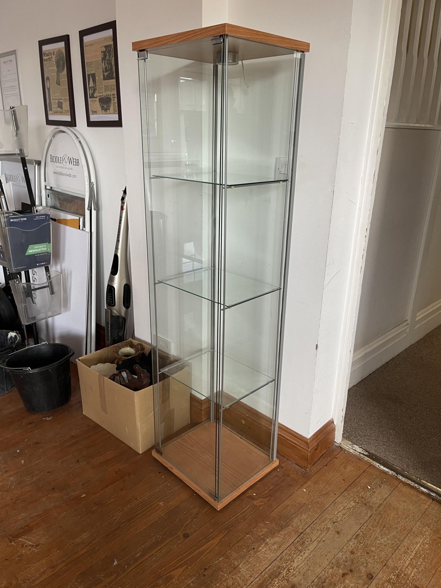 Glass Display Cabinet - Located in Library - Bild 2 aus 2