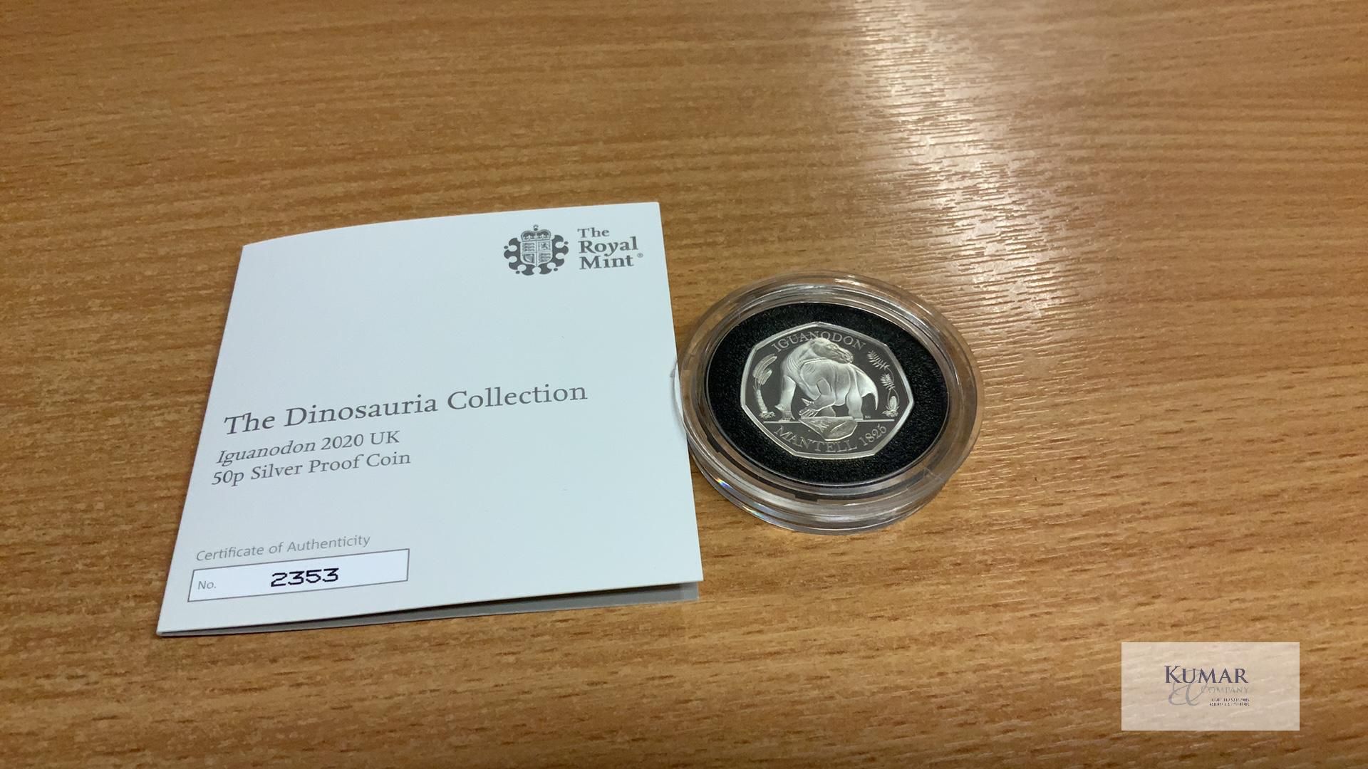 The Royal Mint Coin- Tales of the Earth - The Dinosauria Collection Iguanodon 2020 UK 50p Silver - Image 3 of 4