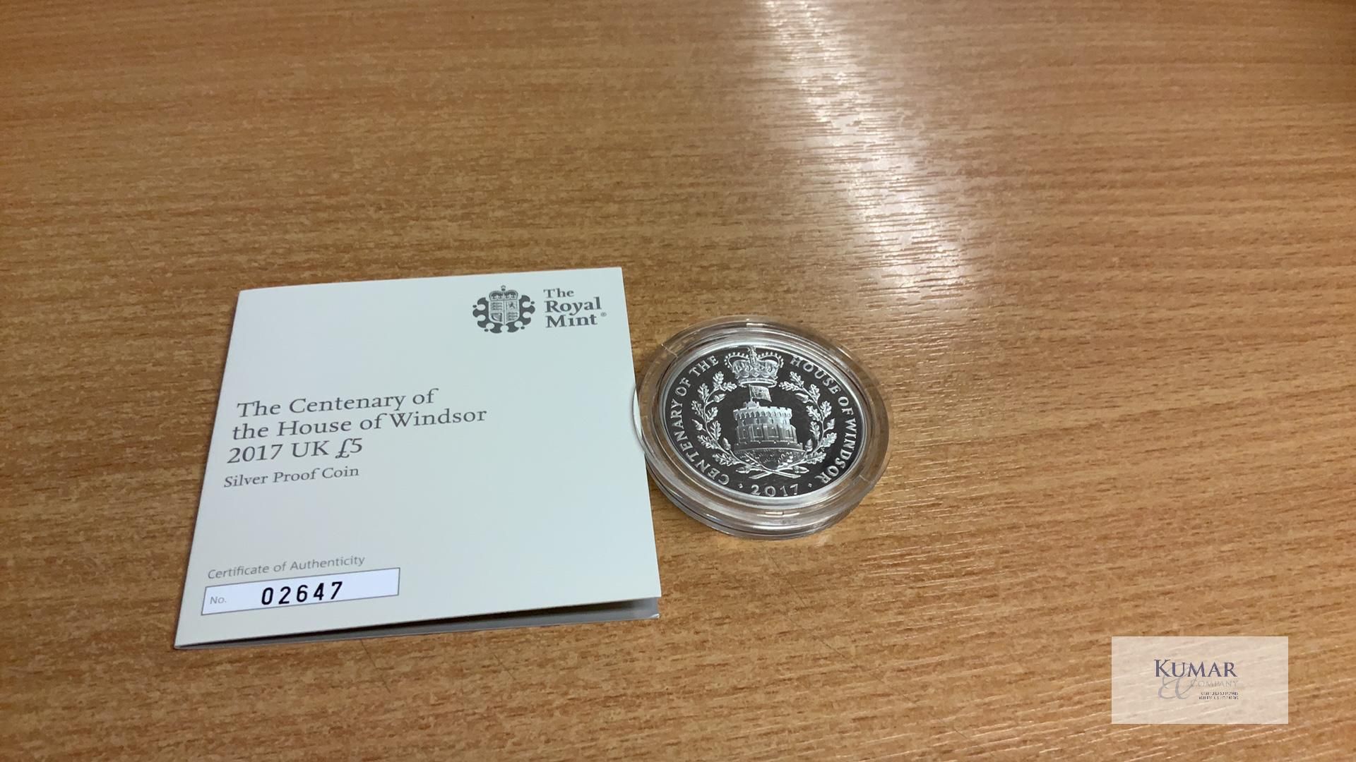 The Royal Mint Coin- The Centenary of the House of Windsor 2017 UK £5 Silver Proof Coin, Struck in - Image 4 of 4