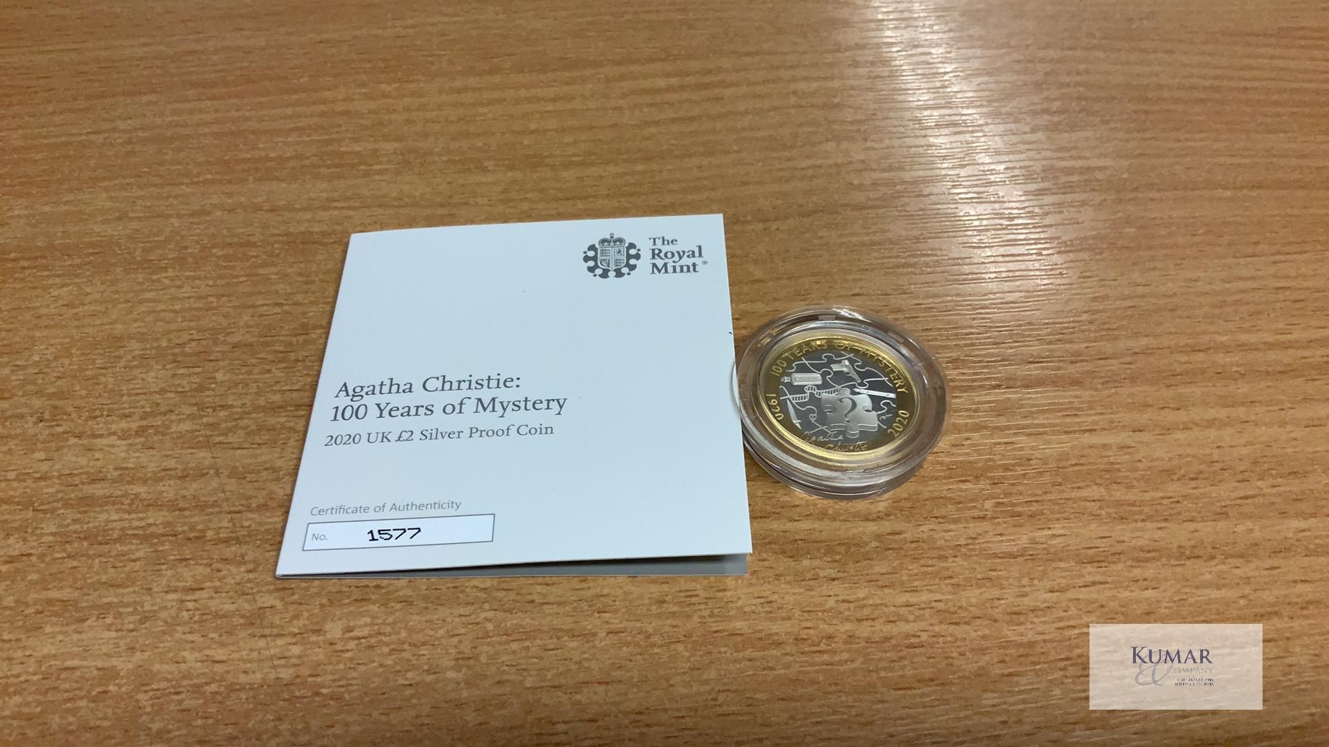 The Royal Mint Coin- Agatha Christie 100 years of Mystery 2020 UK £2 Silver Proof Coin - Image 3 of 4