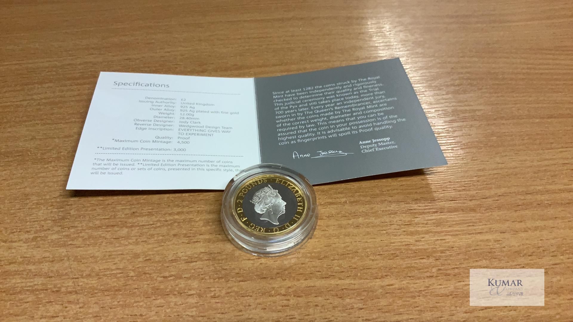 The Royal Mint Coin- Wedgwood 260th Anniversary Celebration 2019 UK £2 Silver Proof Coin - Bild 4 aus 4