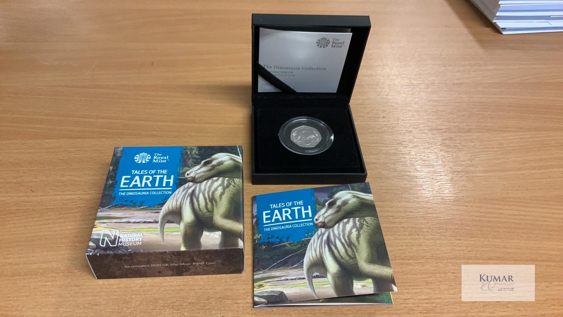 The Royal Mint Coin- Tales of the Earth - The Dinosauria Collection Iguanodon 2020 UK 50p Silver - Image 2 of 4