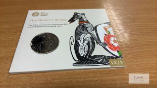 The Royal Mint Coin- The Queens Beasts The White Greyhound of Richmond 2021 UK £5 Brilliant