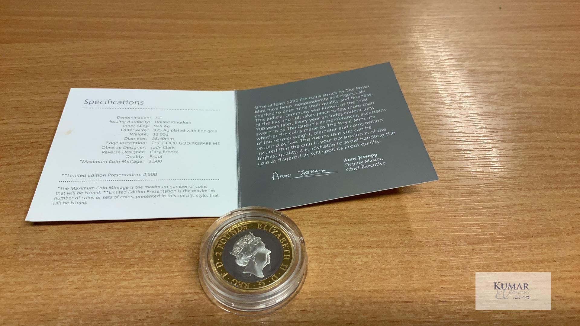 The Royal Mint Coin - The 350th Anniversary of Samuel Pepys Last Diary Entry 2019 UK £2 Silver Proof - Bild 2 aus 4