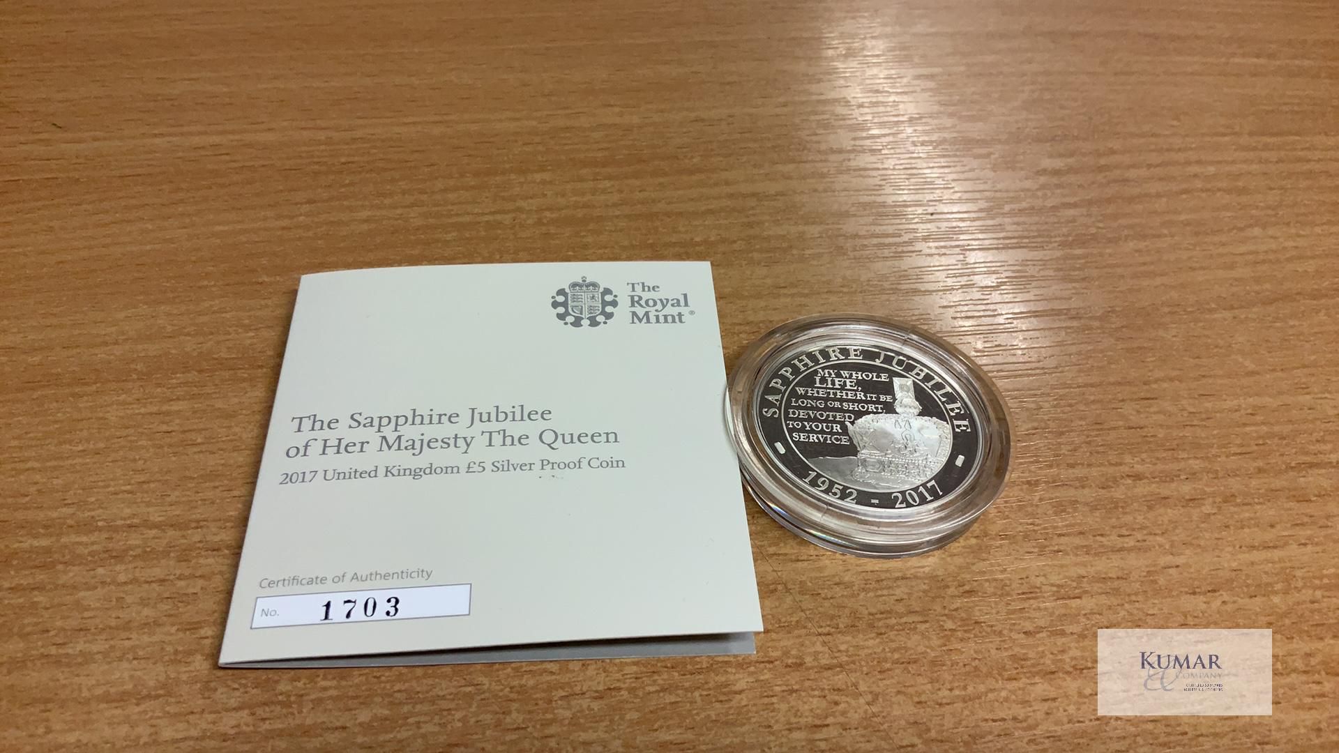 The Royal Mint Coin- Shine Through The Ages 65 Years Of Loyalty And Affection The Sapphire Jubilee - Image 3 of 4
